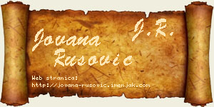 Jovana Rusović vizit kartica